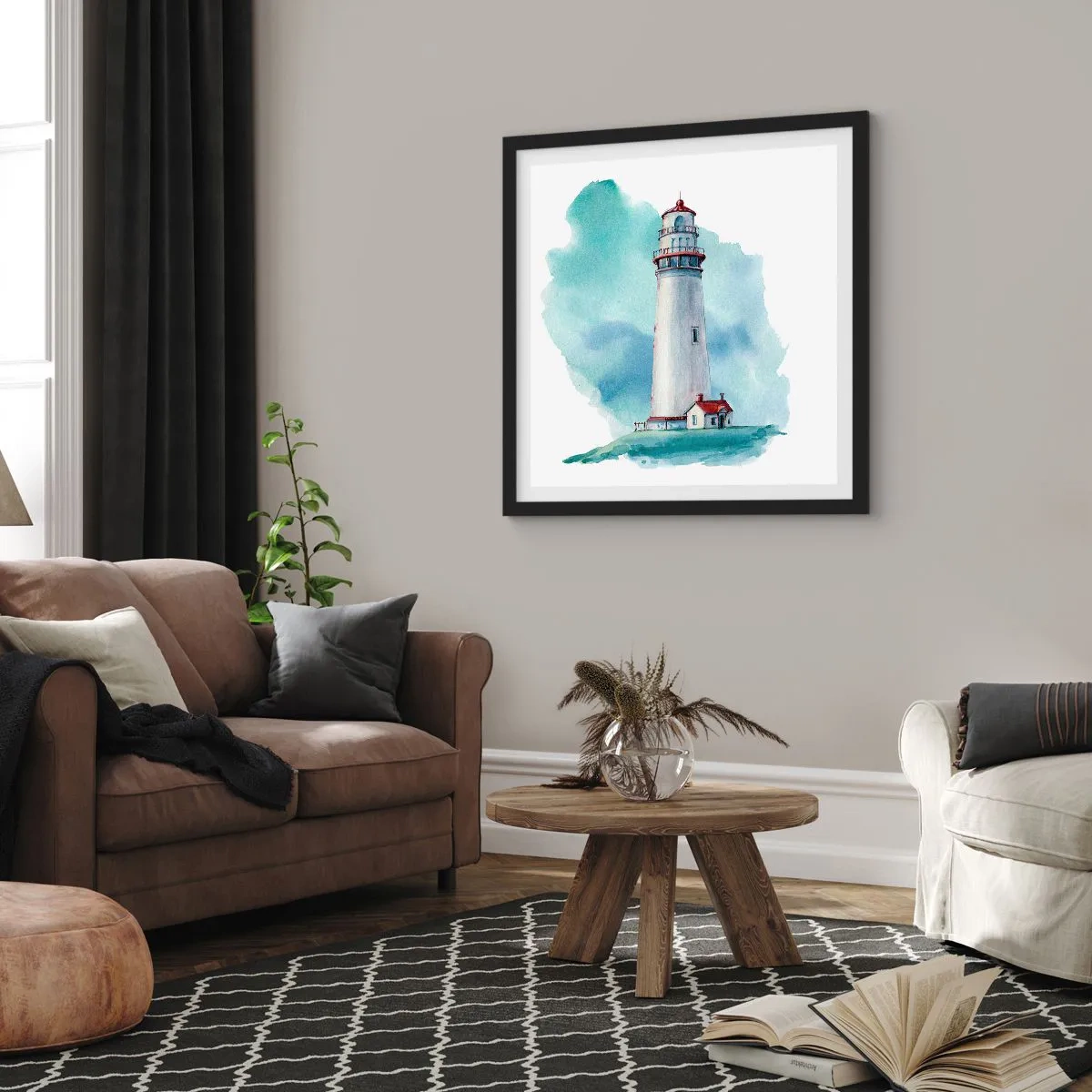 Plakat i sort ramme - Det blås blide søster - 30x30 cm