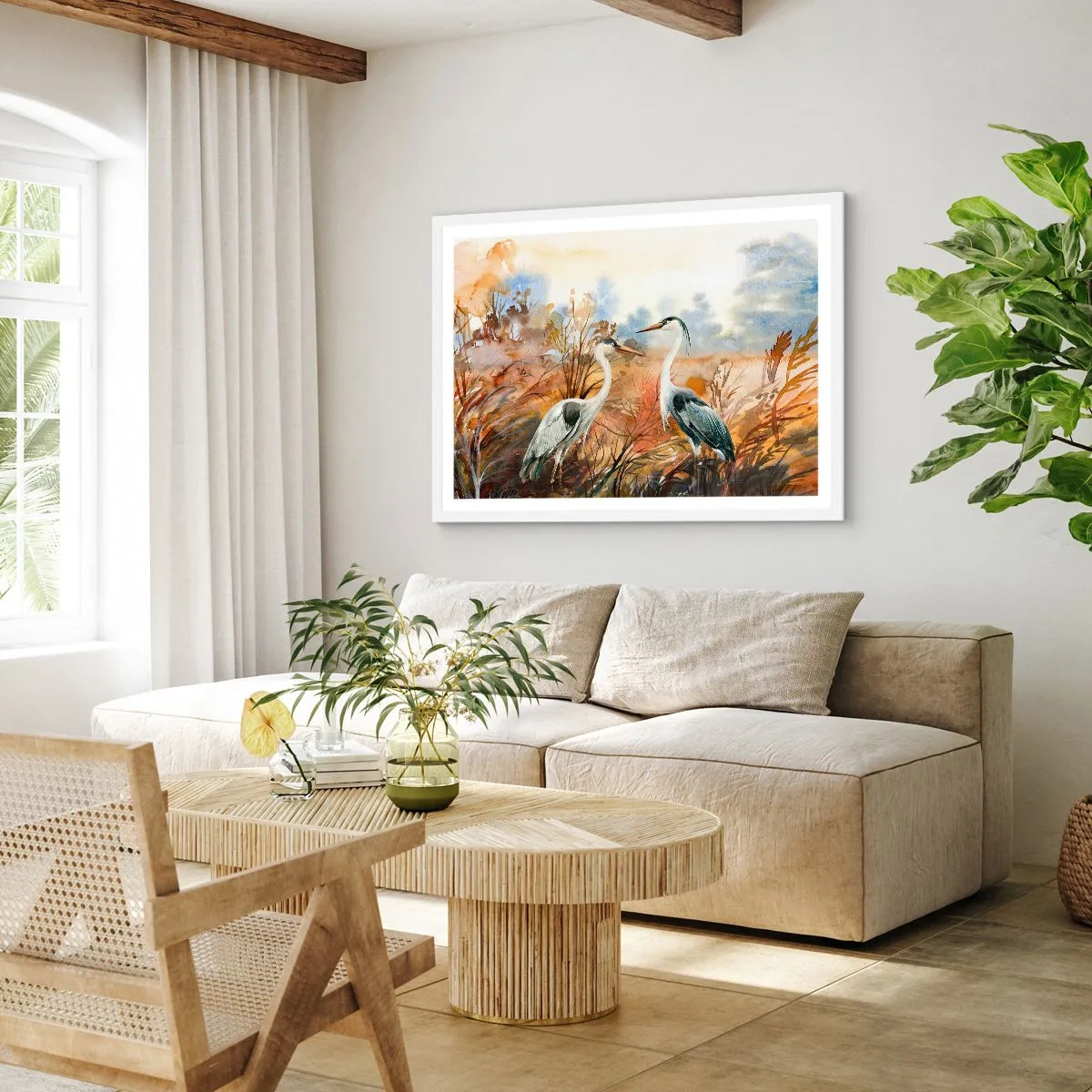 Plakat i hvid ramme - Hvor skal vi hen om efteråret? - 70x50 cm