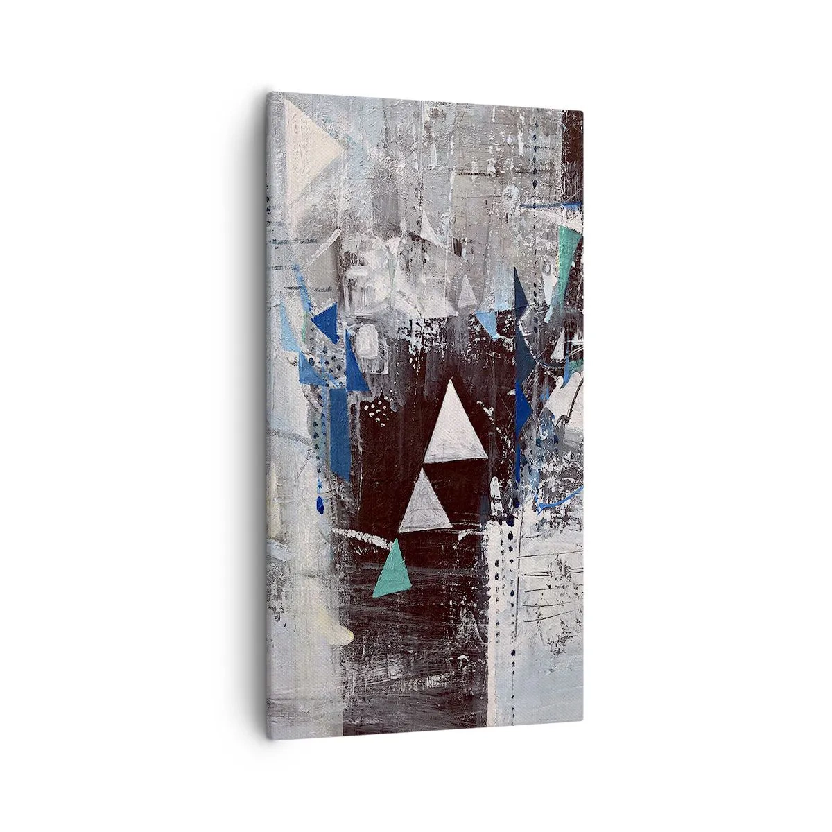Lærredstryk - Billede på lærred - Overordnet rækkefølge af trekanter - 55x100 cm