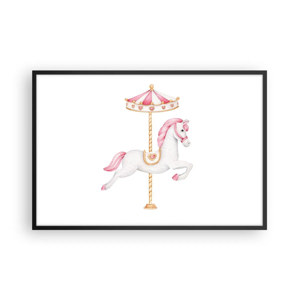 Plakat i sort ramme - Han satte af sted med en hov - 91x61 cm