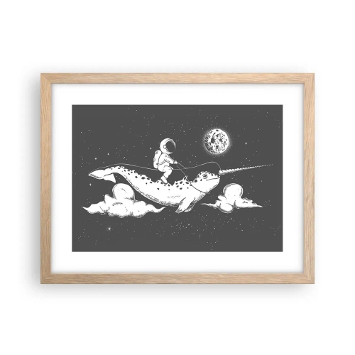 Plakat i ramme af lyst egetræ - Rumrytter - 40x30 cm