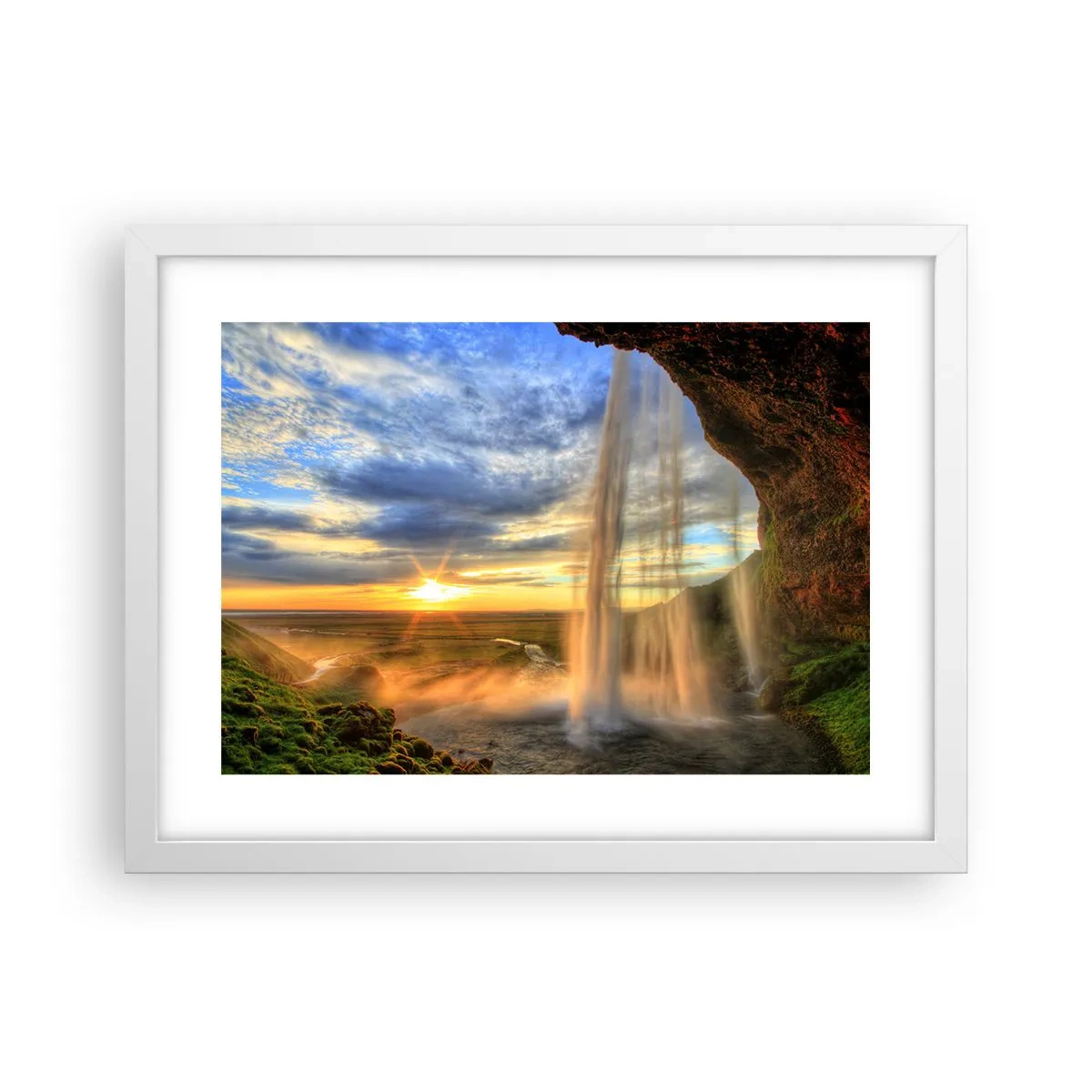 Plakat i hvid ramme - Verden bag sløret af dråber - 40x30 cm