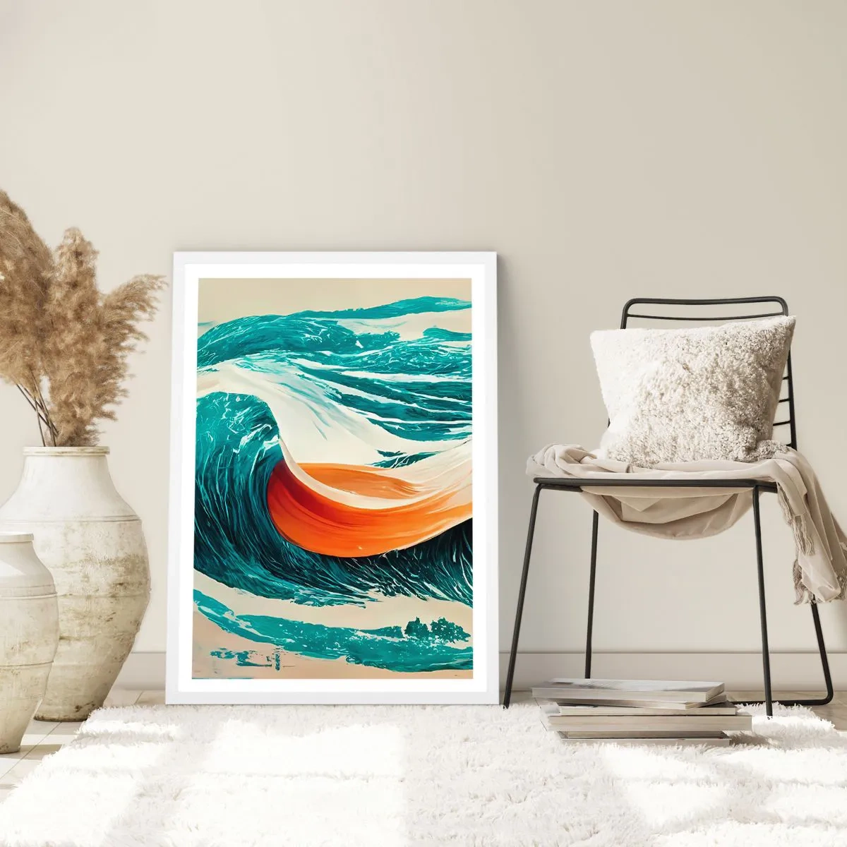 Plakat i hvid ramme - Surferens drøm - 70x100 cm