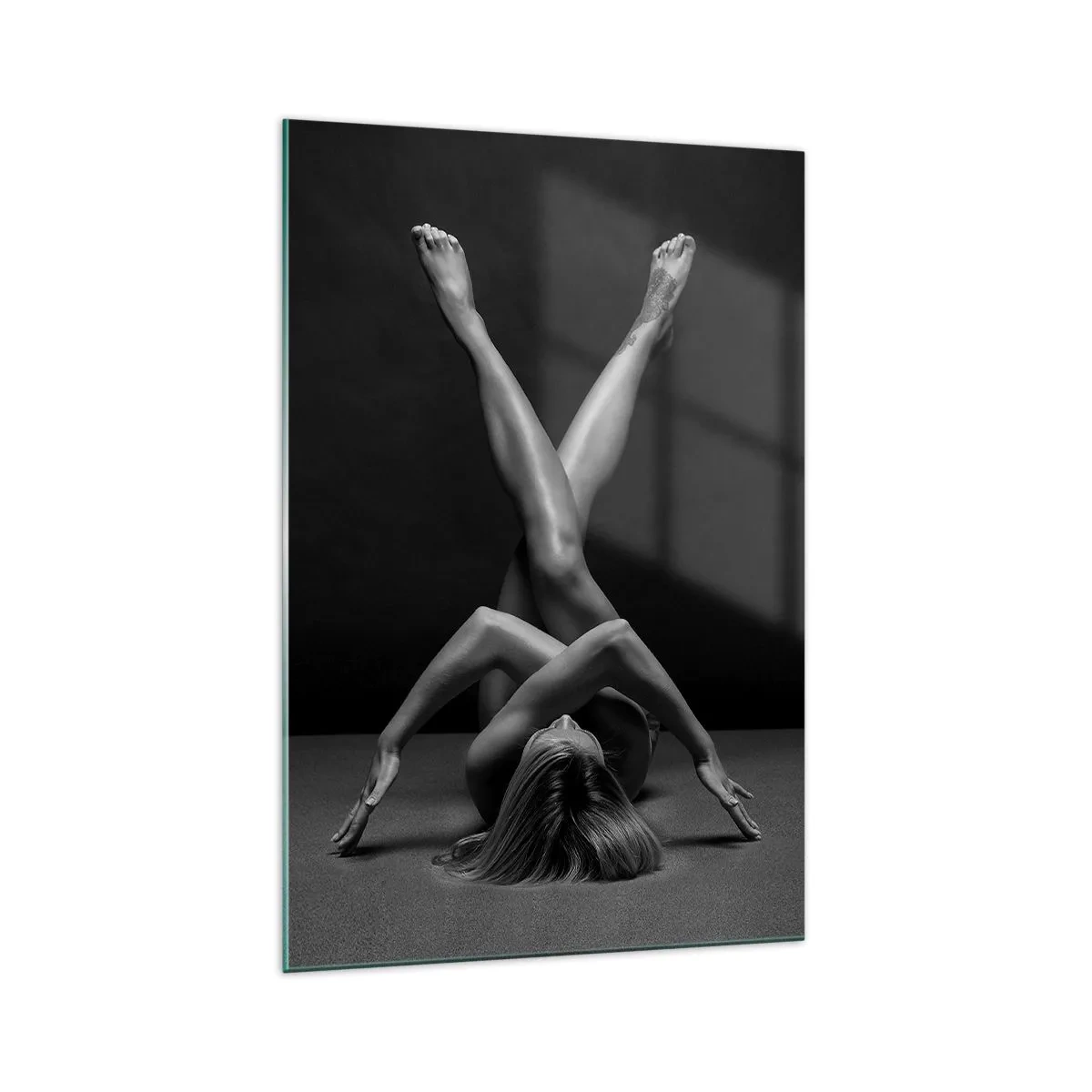 Billede på glas - Nøgenhedens geometri - 70x100 cm