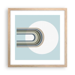 Plakat i ramme af lyst egetræ - Uimodståelig tiltrækningskraft - 40x40 cm