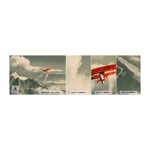 Fototapet Prøve Standard Eco - Frygtløs pioner - Abstraktion, Fly, Bjerglandskab - 100x30 cm