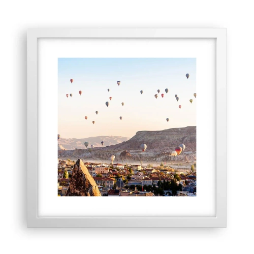 Plakat i hvid ramme - Som skibe på himlen - 30x30 cm