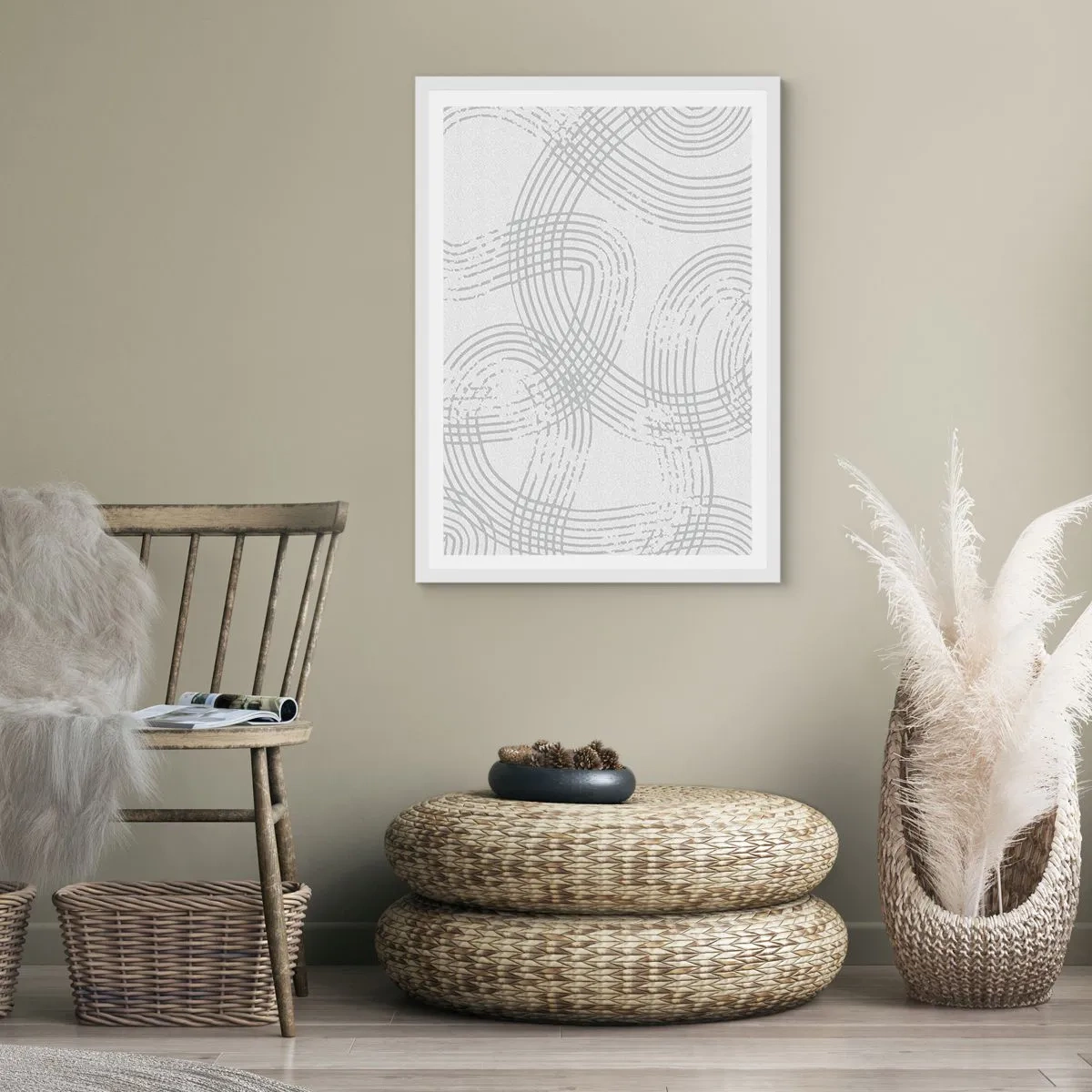 Plakat i hvid ramme - Der er ingen lige vej - 40x50 cm