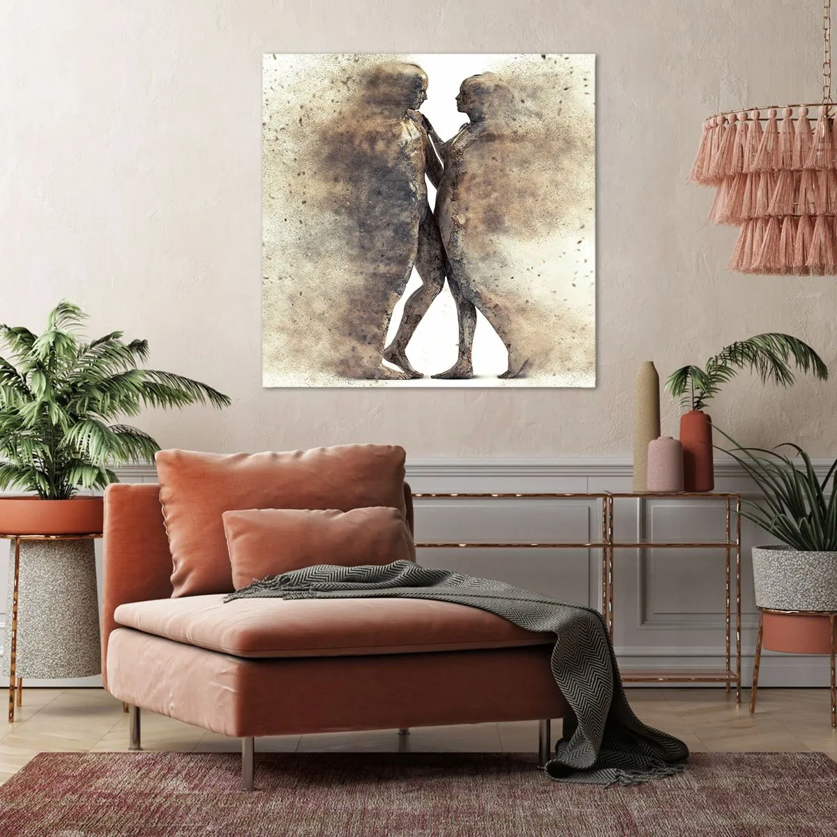 Lærredstryk - Billede på lærred - Fra støv steg de til kærlighed - 30x30 cm