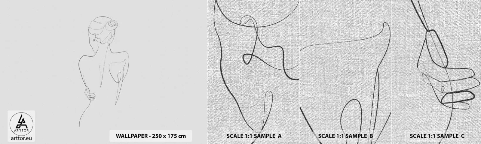Prøve Fototapet Premium Canvas - Kroppens musik - Grafik, Legeme, Stykke - 100x30 cm