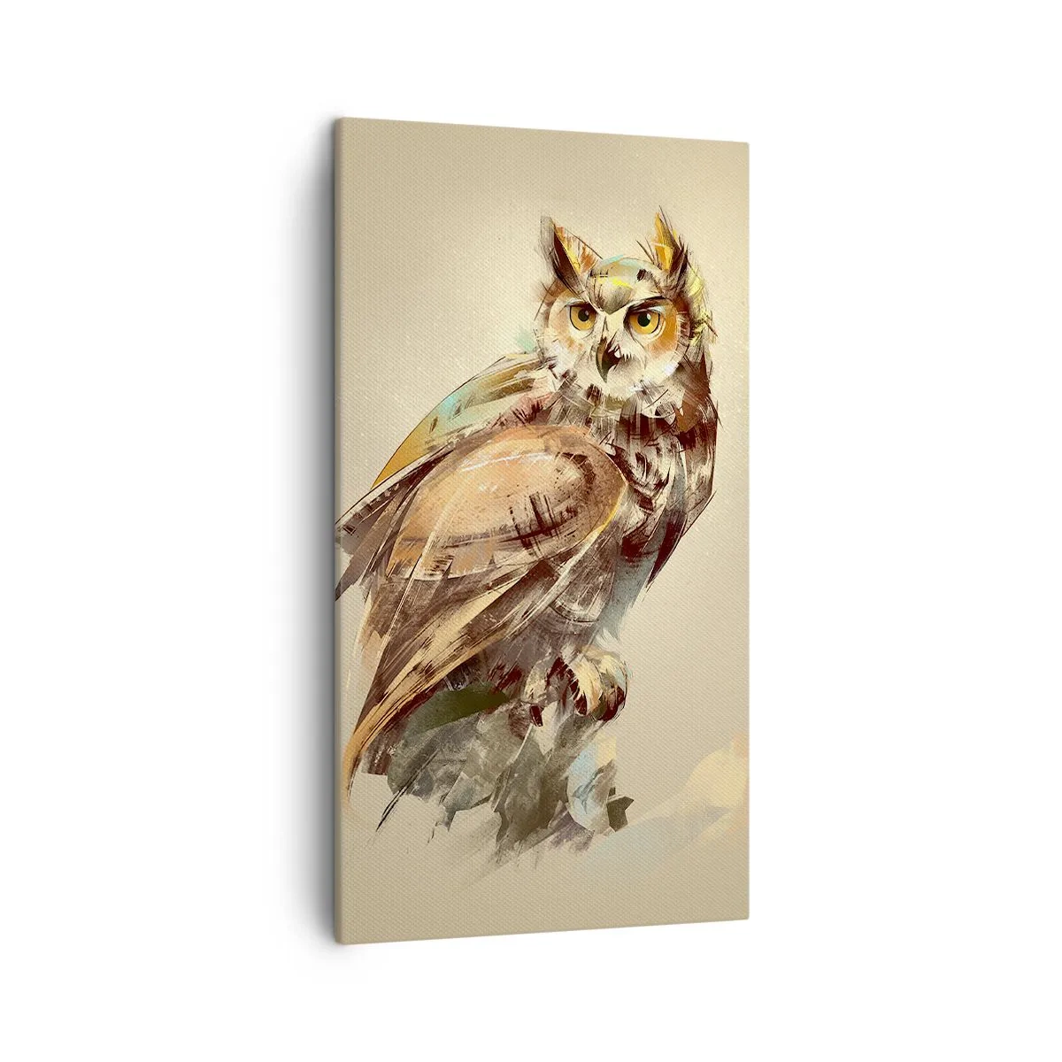 Lærredstryk - Billede på lærred - Den klogeste ugle - bekræfter egetræet - 45x80 cm