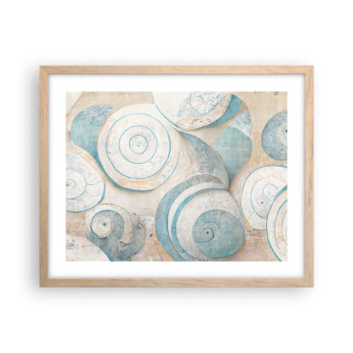 Plakat i ramme af lyst egetræ - Hvad gemmer skallen på? - 50x40 cm