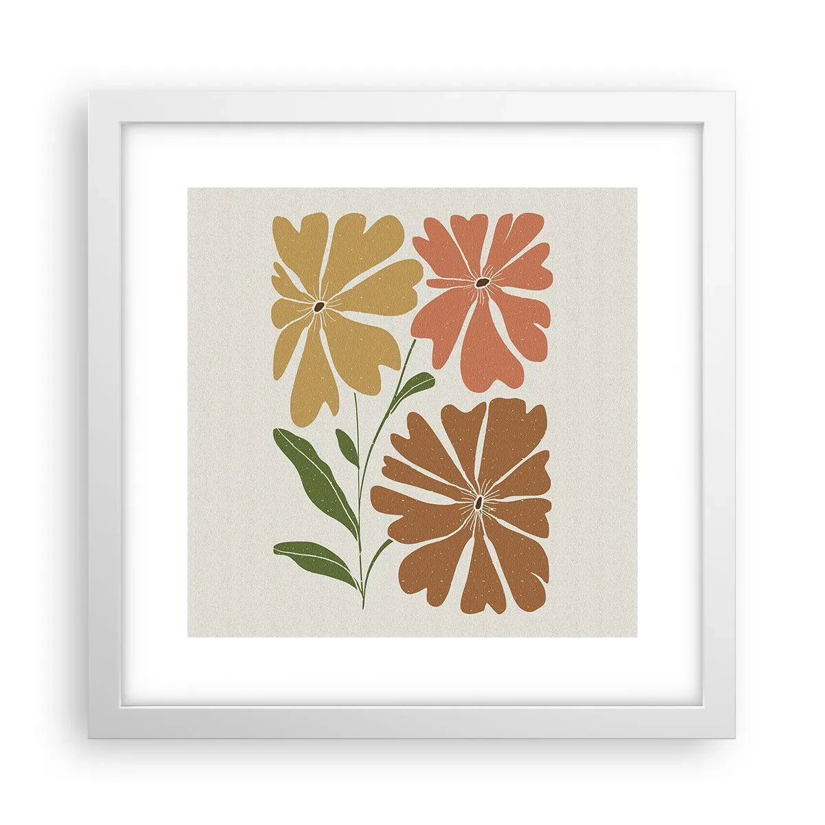 Plakat i hvid ramme - Natur og geometri - 30x30 cm