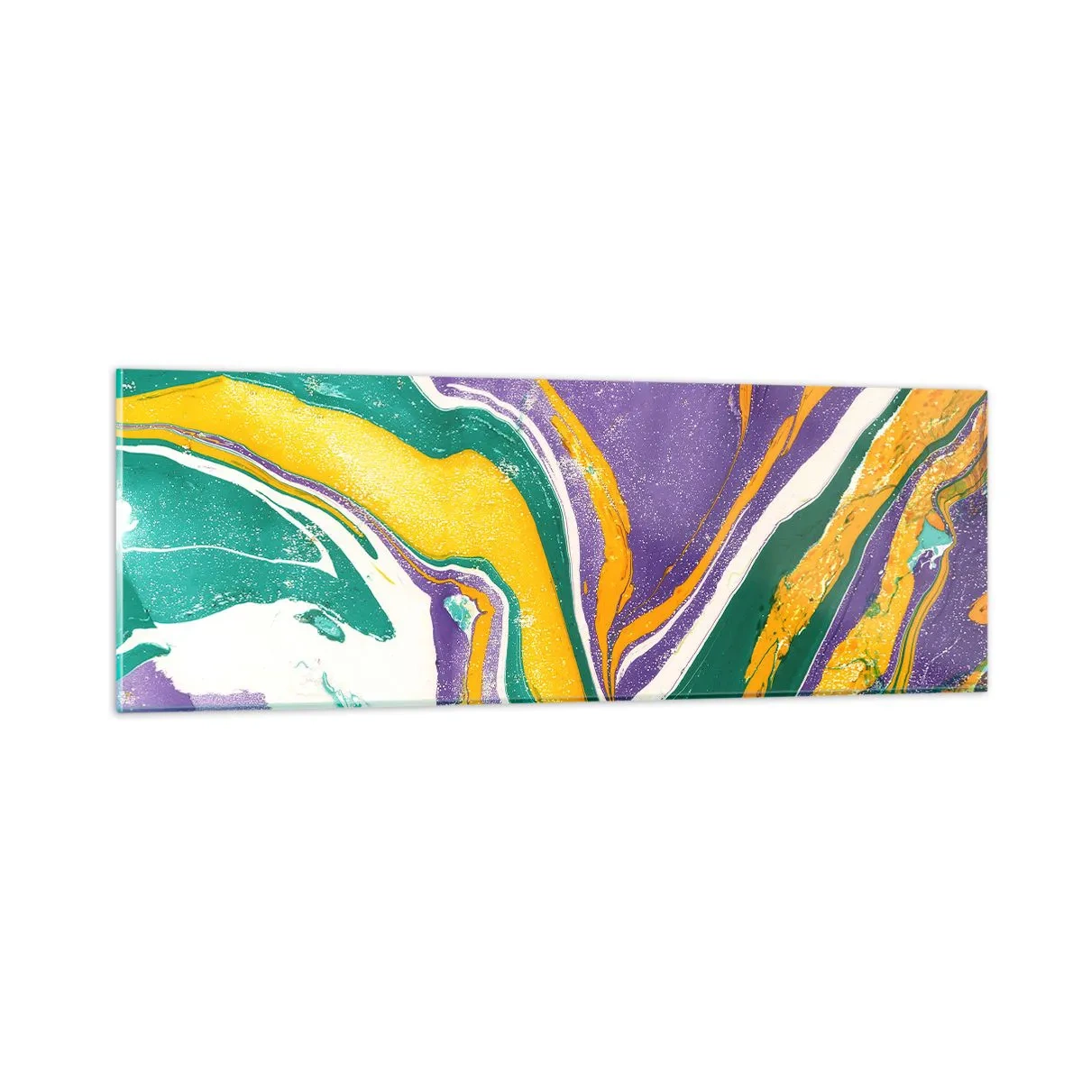 Billede på glas - Bølger af farver - 90x30 cm