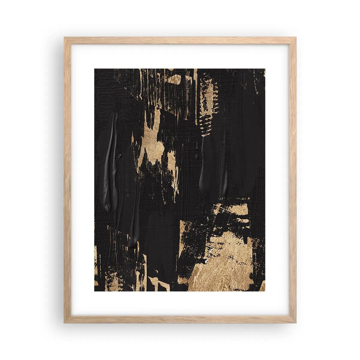 Plakat i ramme af lyst egetræ - Et spor af berøring - 40x50 cm