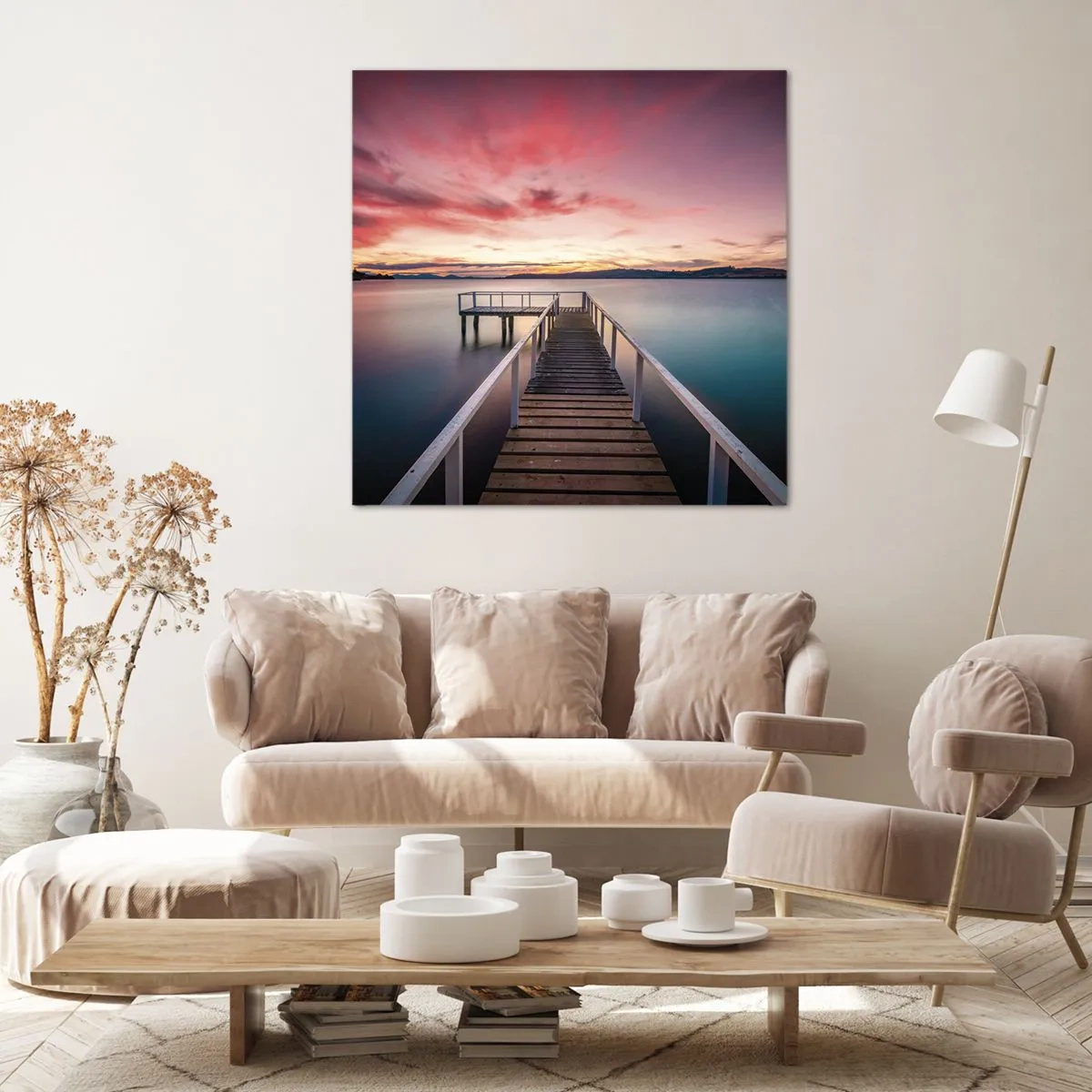 Lærredstryk - Billede på lærred - Aftenens blide flamme - 70x70 cm