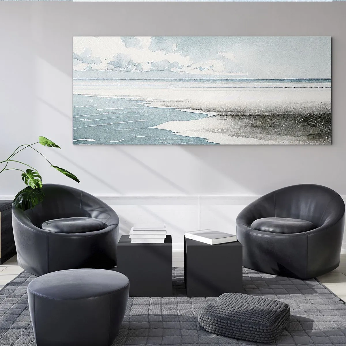 Billede på glas - Blidt tidevand - 100x40 cm