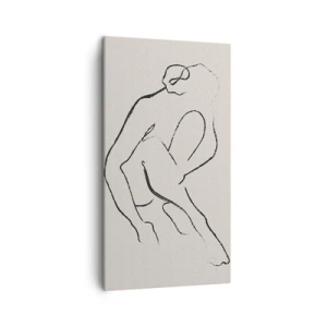 Lærredstryk - Billede på lærred - Intim skitse - 45x80 cm
