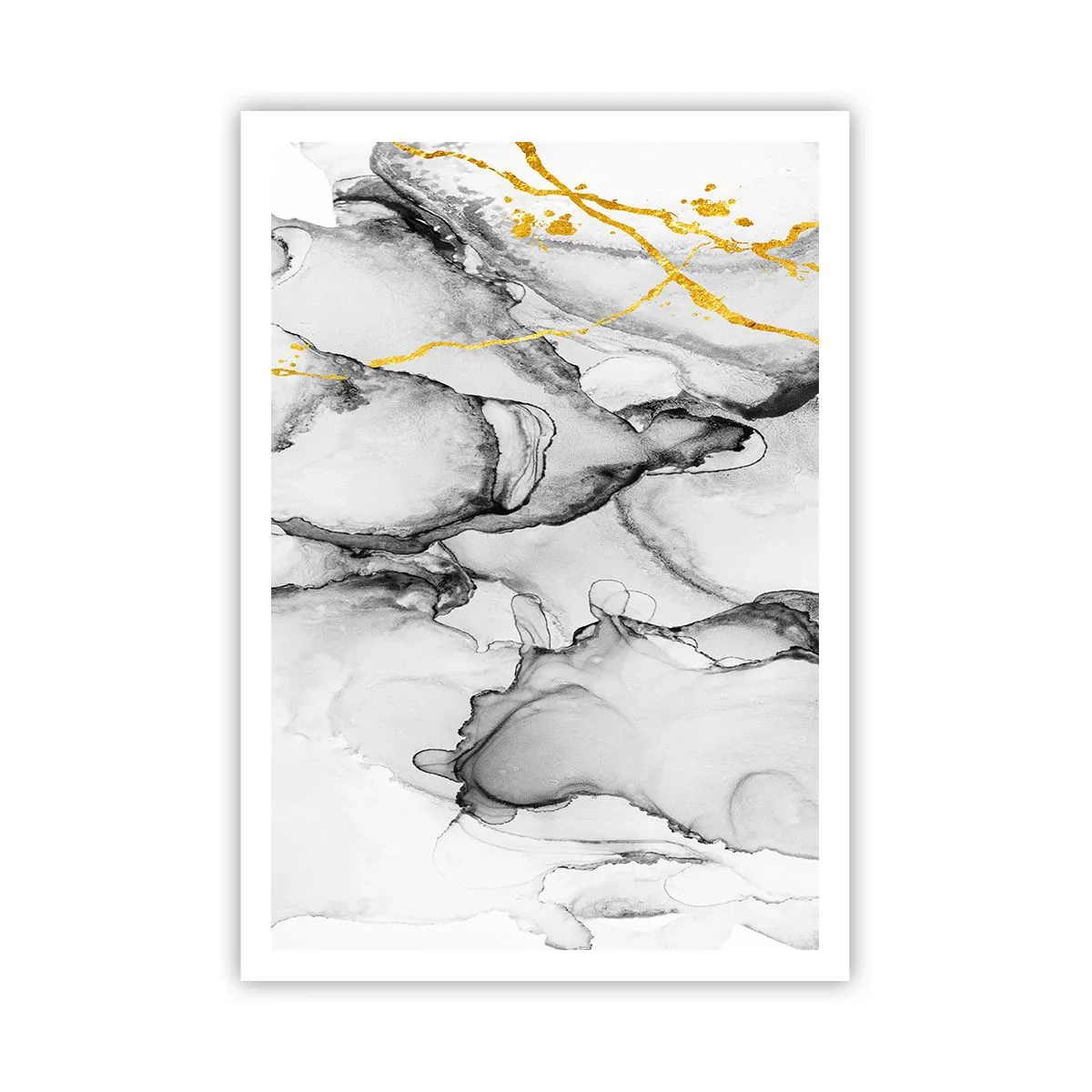 Plakat - Sammensætning med guldmotiv - 70x100 cm