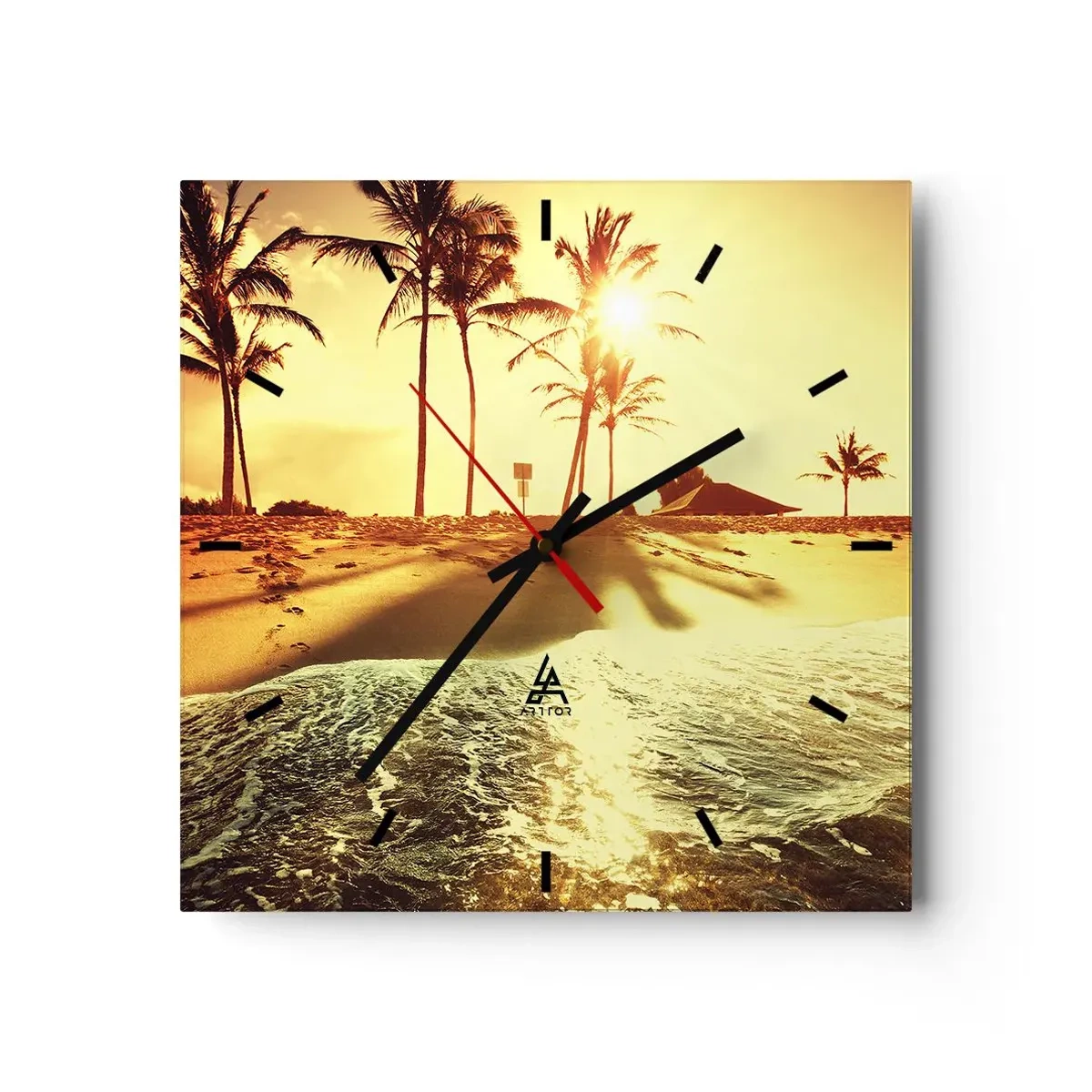 Vægur, Uret - Eftermiddag i Californien - 40x40 cm