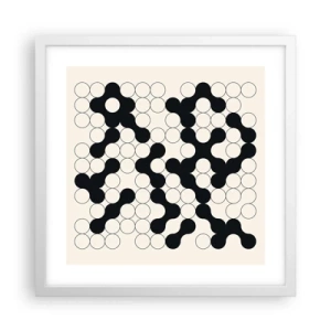 Plakat i hvid ramme - Kinesisk spil - variation - 40x40 cm