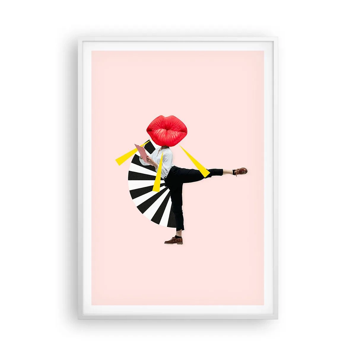 Plakat i hvid ramme - Surrealistisk popkunst - 70x100 cm