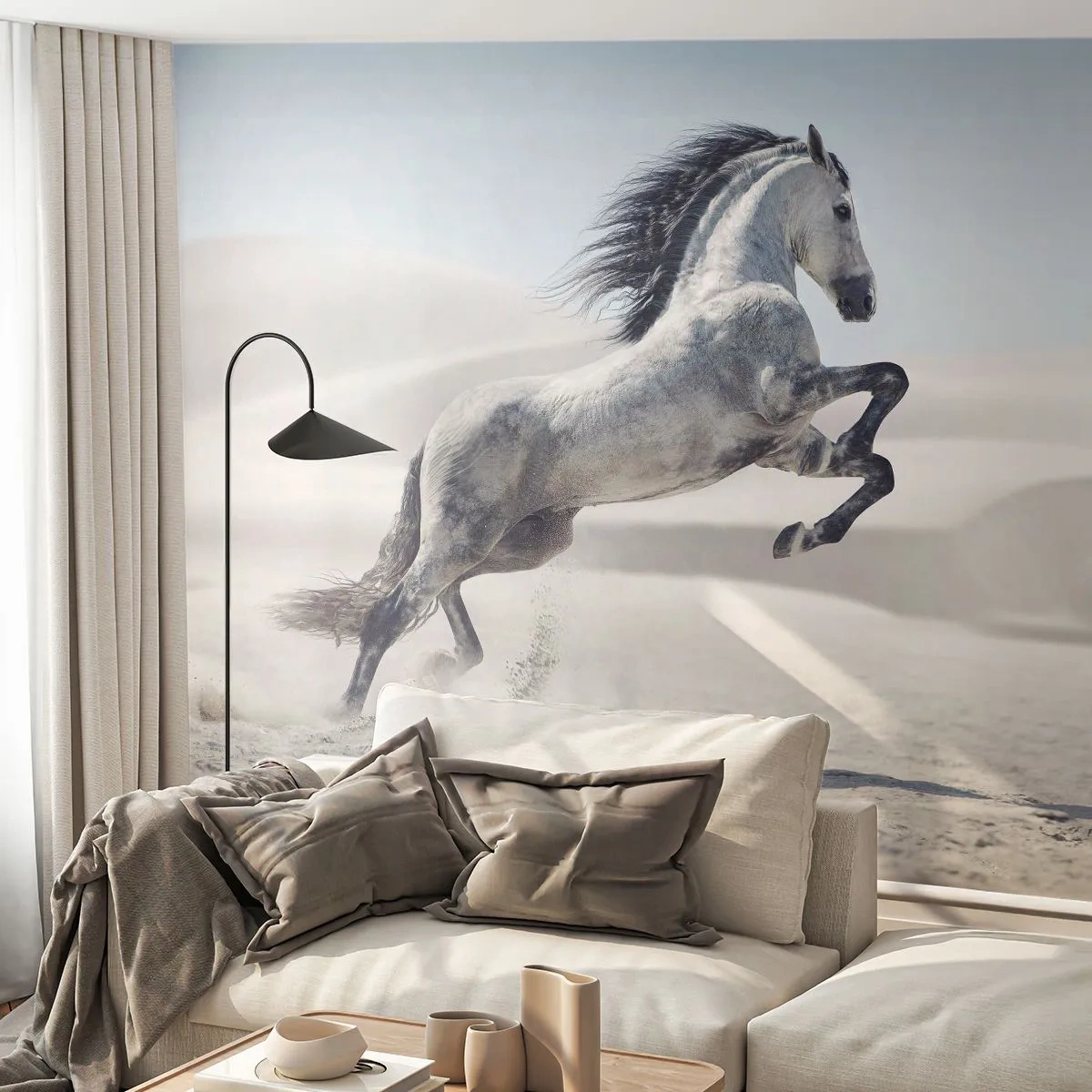 Fototapet Premium Canvas - Arabisk prins - Dyr, Hest, Hest galoperende - 100x70 cm