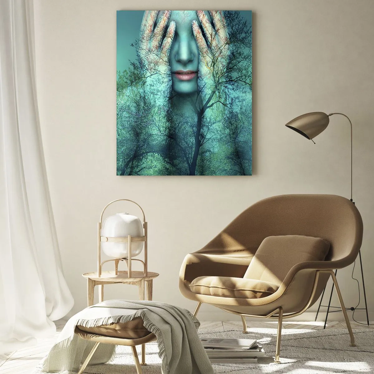 Billede på glas - Nedsænket i blåt - 70x100 cm