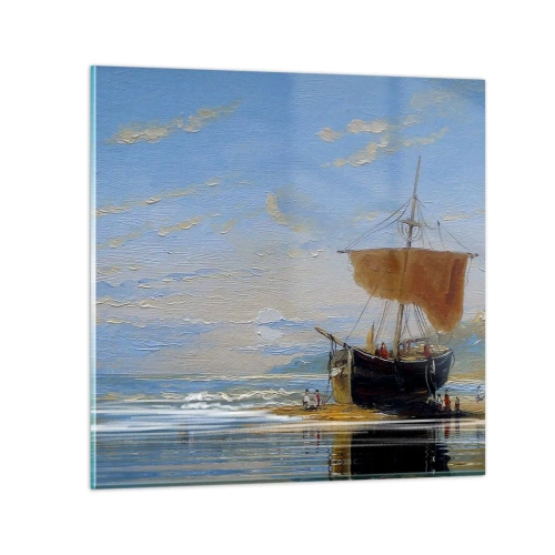 Billede på glas - Vand, jord, luft - 70x70 cm