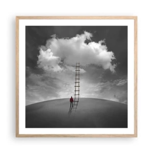 Plakat i ramme af lyst egetræ - Alt er muligt - 60x60 cm