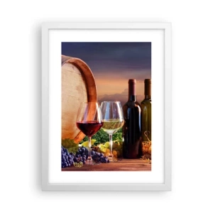 Plakat i hvid ramme - Livet har smag her - 30x40 cm