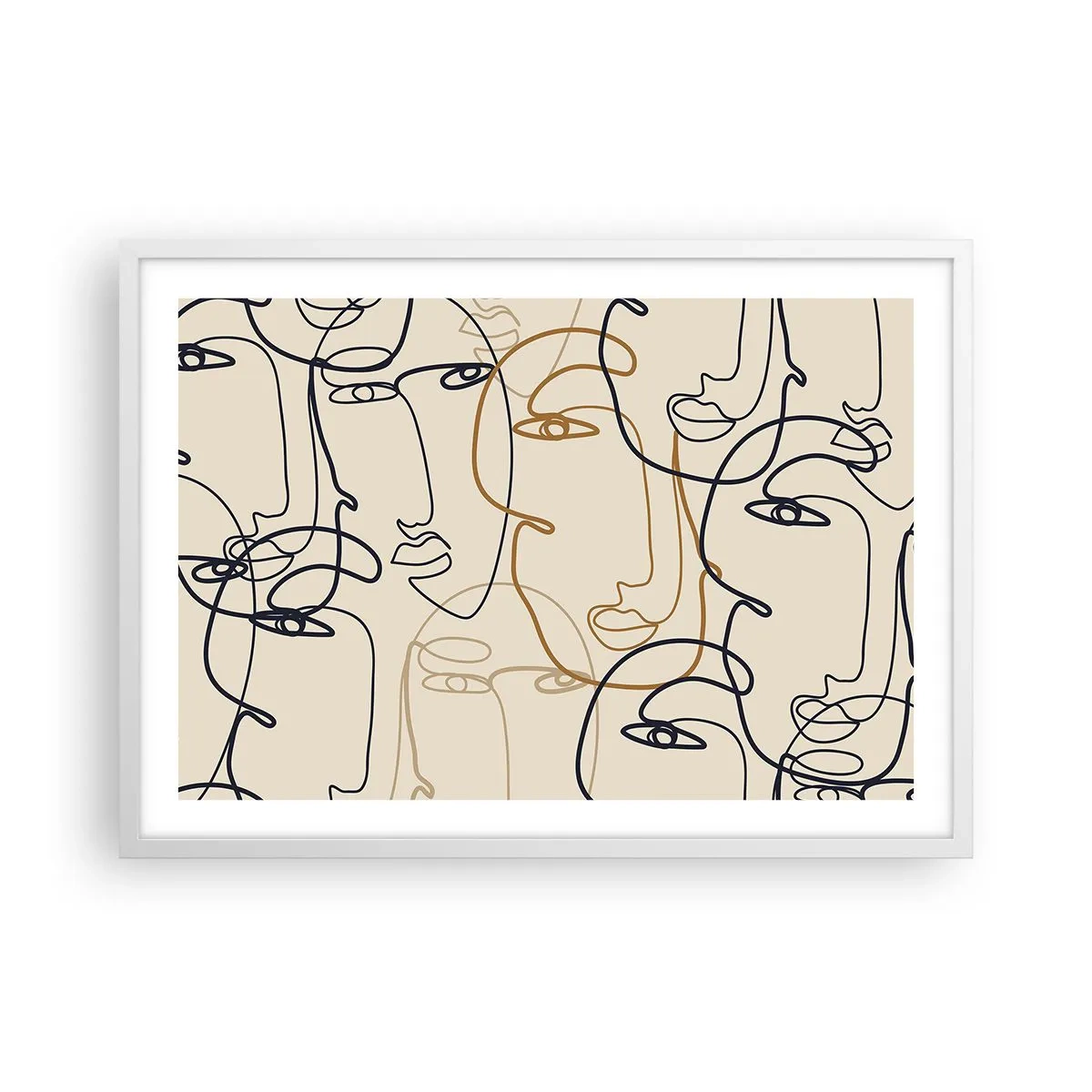 Plakat i hvid ramme - Portræt ganget med hinanden - 70x50 cm