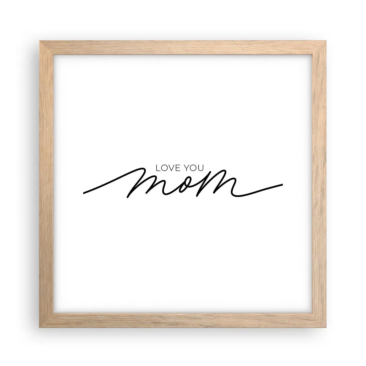 Plakat i ramme af lyst egetræ - Stor følelse - 30x30 cm