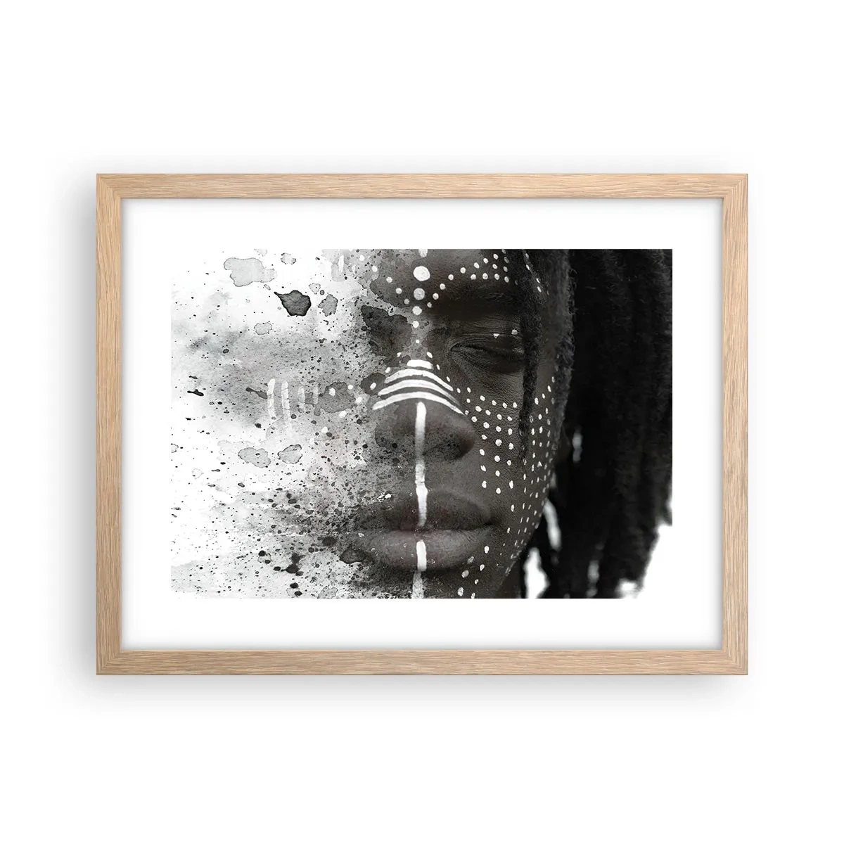 Plakat i ramme af lyst egetræ - Opdag den oprindelige ånd - 40x30 cm