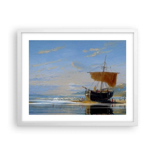 Plakat i hvid ramme - Vand, jord, luft - 50x40 cm