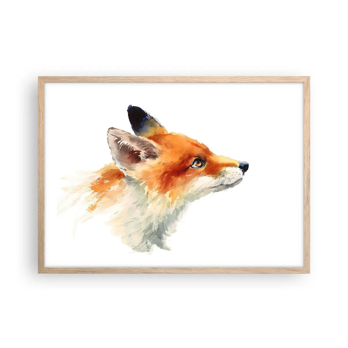 Plakat i ramme af lyst egetræ - Man kan aldrig være for forsigtig - 70x50 cm