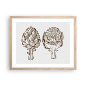 Plakat i ramme af lyst egetræ - Lektion i anatomi - 50x40 cm