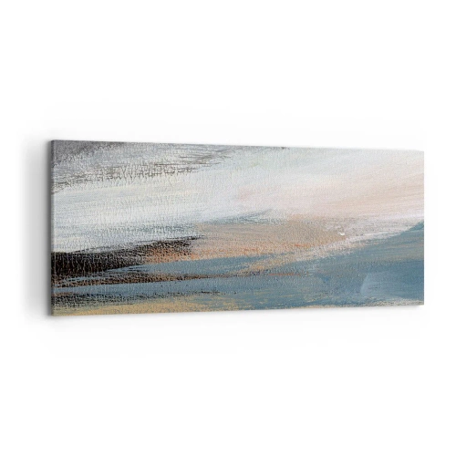 Lærredstryk - Billede på lærred - Abstraktion: nordligt landskab - 100x40 cm