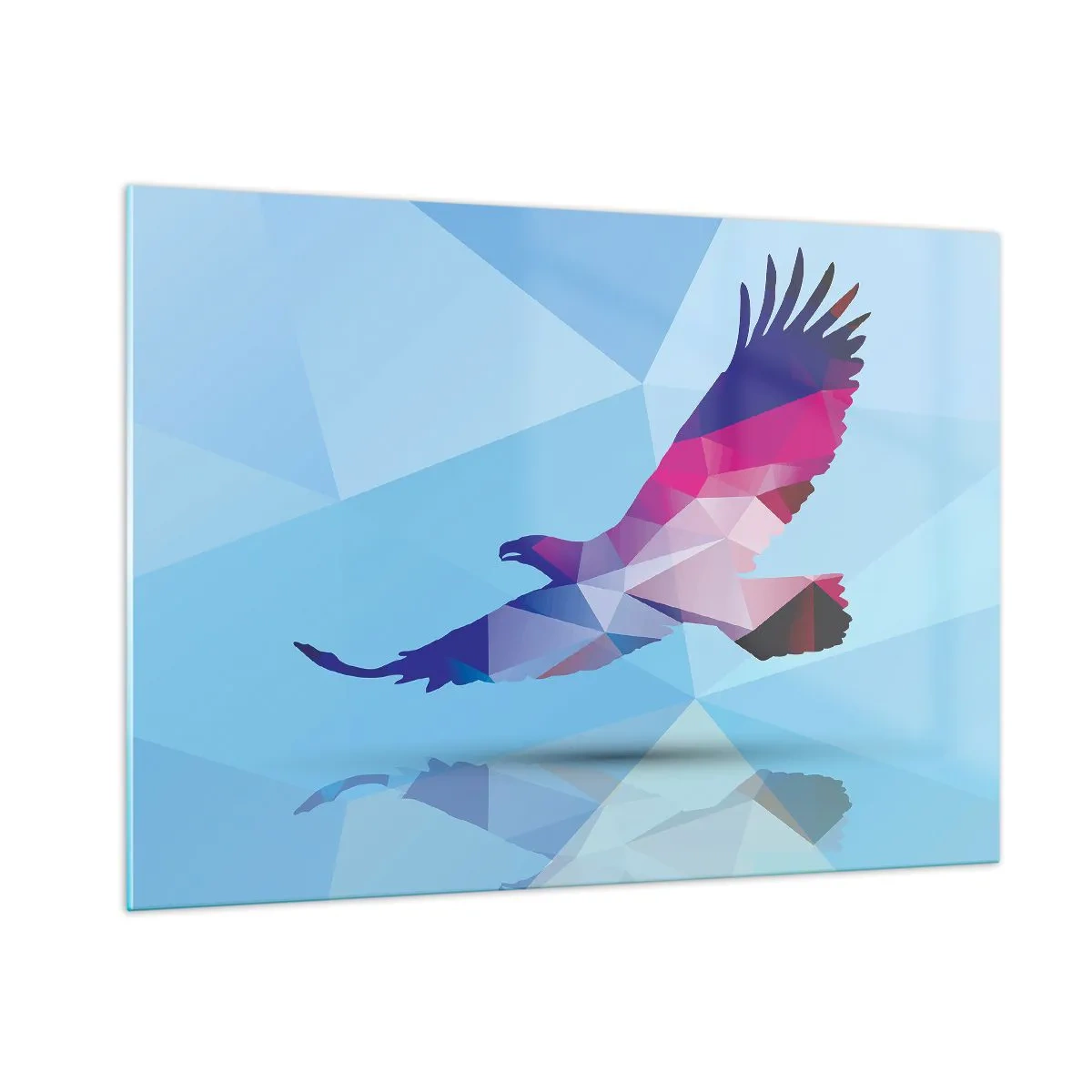 Billede på glas - Ørn i lilla krystal - 100x70 cm