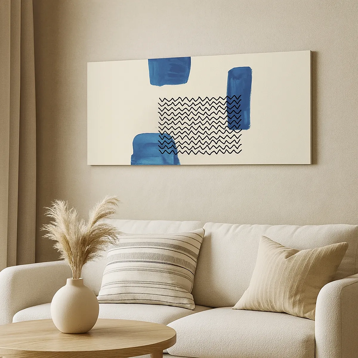 Lærredstryk - Billede på lærred - Abstrakt kvartet - 30x30 cm