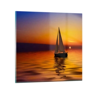 Billede på glas - Hvor er det stille her ved skumringen.... - 30x30 cm