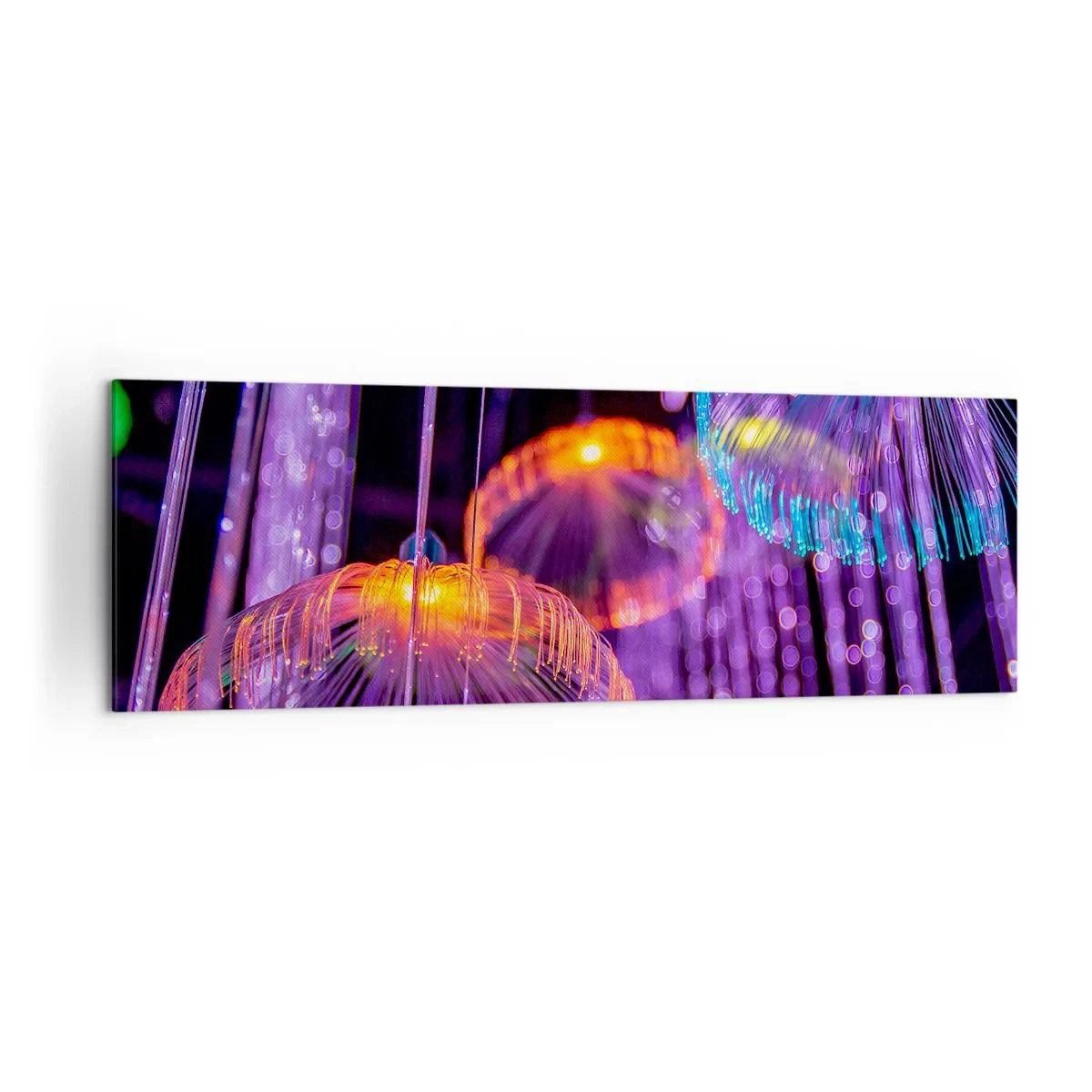 Lærredstryk - Billede på lærred - Lysende springvand - 160x50 cm