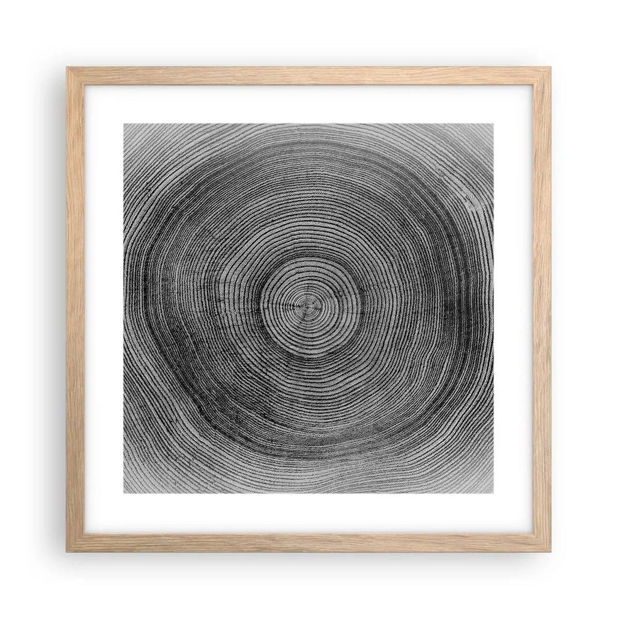 Plakat i ramme af lyst egetræ - Et tegn på tiden - 40x40 cm