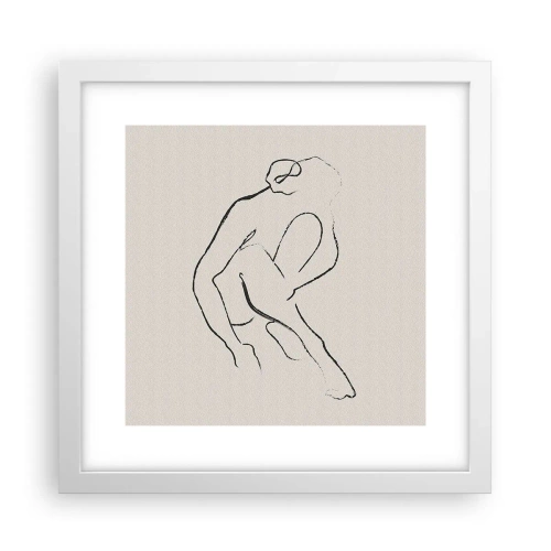 Plakat i hvid ramme - Intim skitse - 30x30 cm