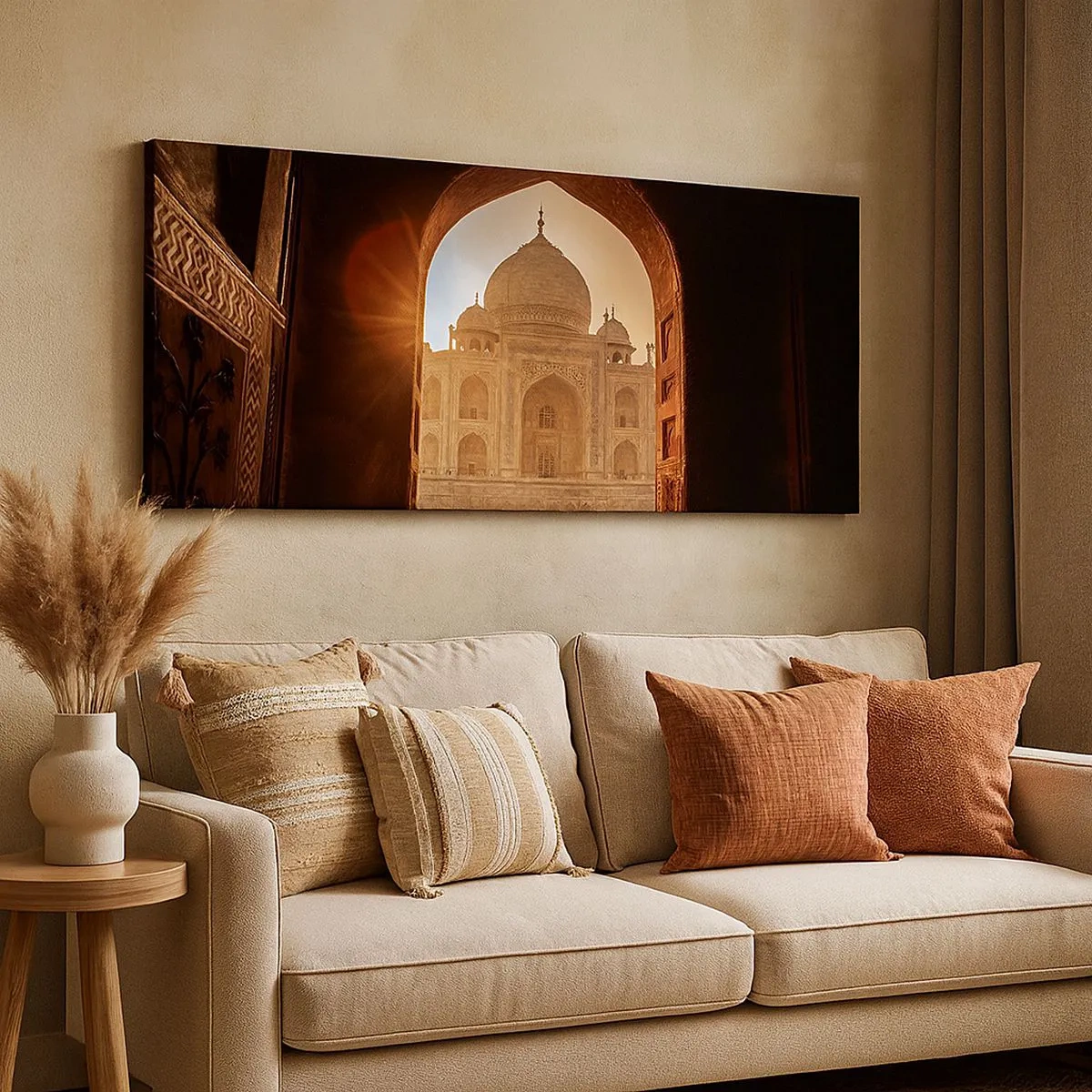 Lærredstryk - Billede på lærred - Et monument over overjordisk kærlighed - 100x40 cm