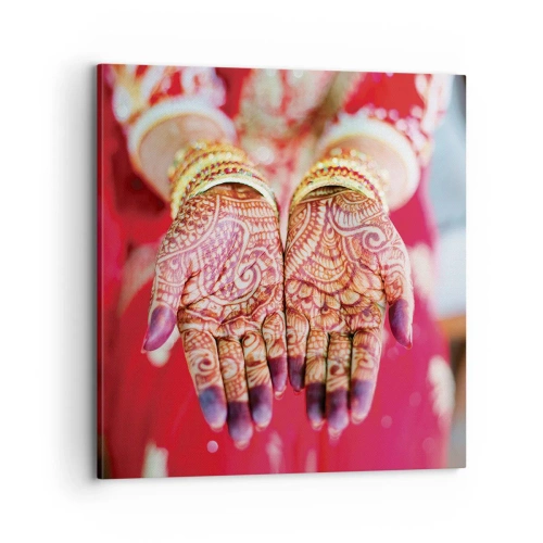 Lærredstryk - Billede på lærred - Klar til at fange lykken - 70x70 cm