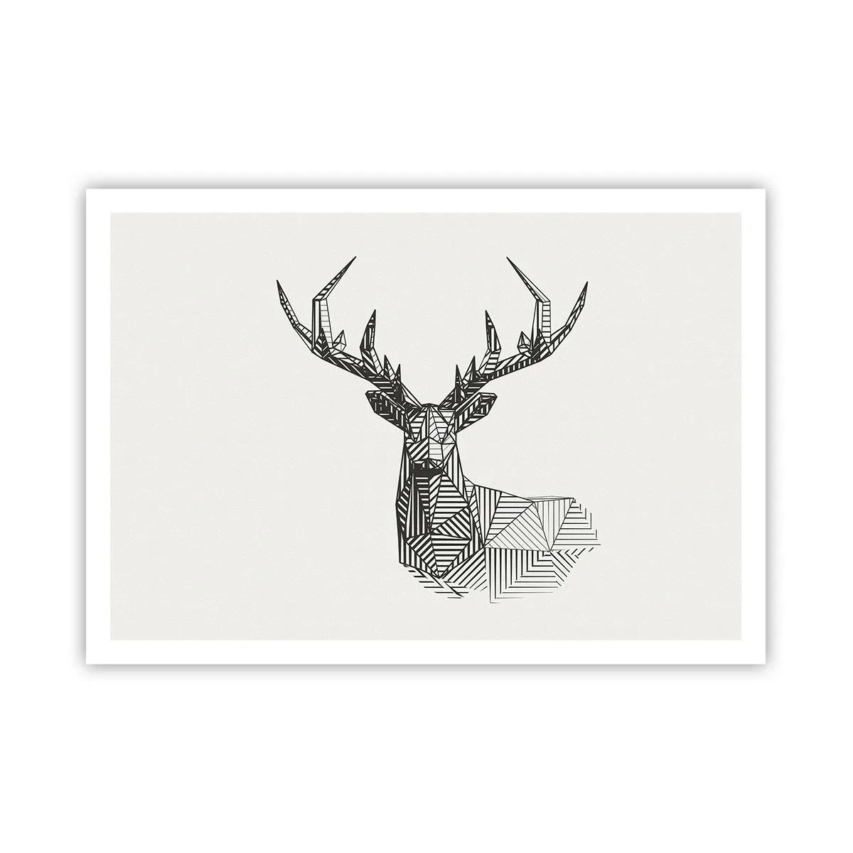 Plakat - Hjorte i kubistisk stil - 100x70 cm