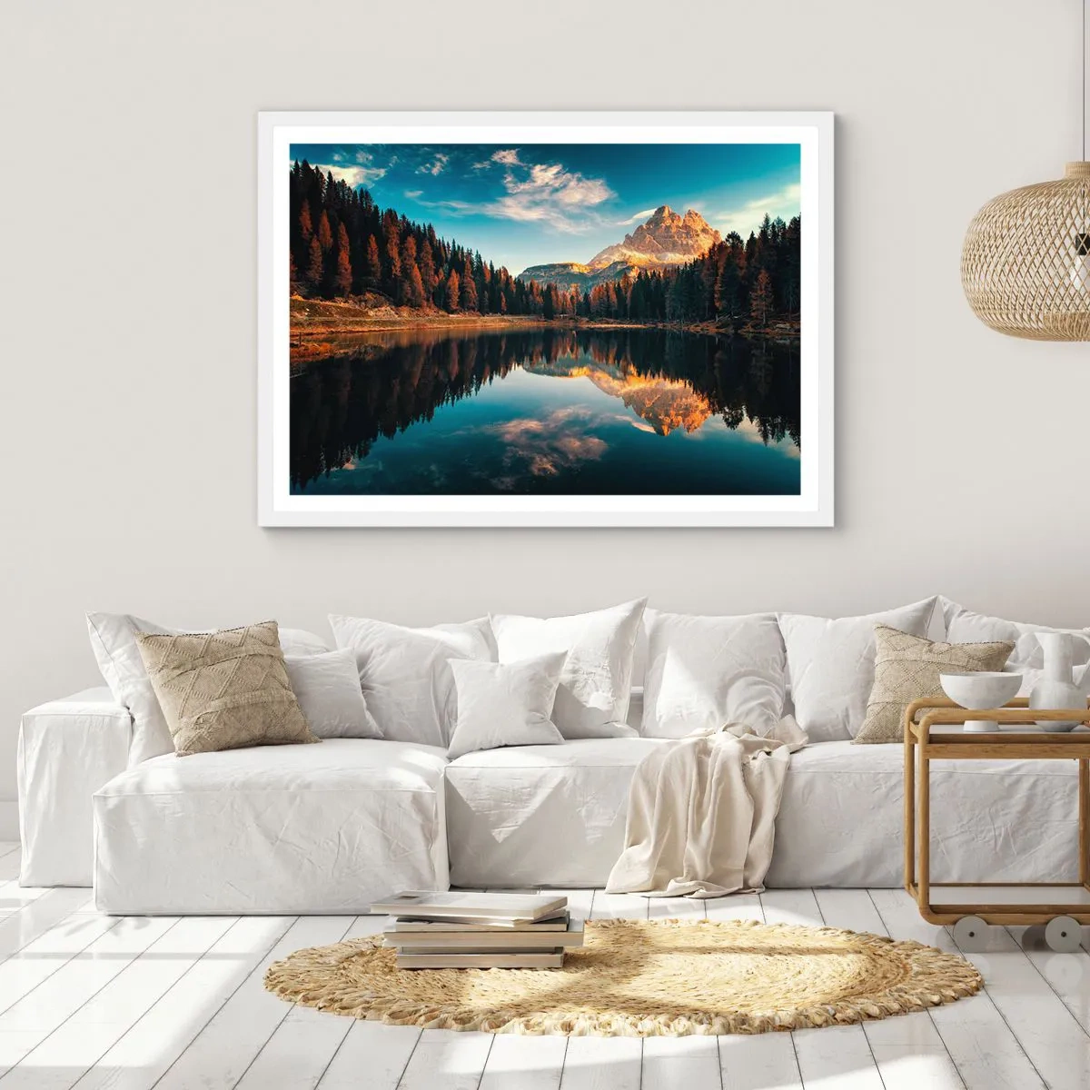 Plakat i hvid ramme - Dobbelt landskab - 100x70 cm