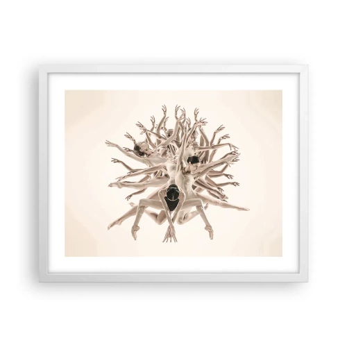 Plakat i hvid ramme - Blomstrende i dans - 50x40 cm
