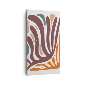 Lærredstryk - Billede på lærred - Strålende organisk komposition - 45x80 cm